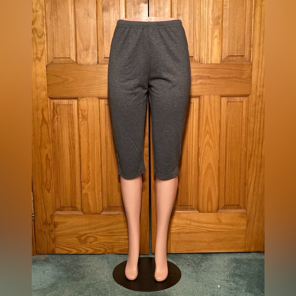 NWOT G.W. Sport Vintage 90s Side Split Capri Leggings Stretch Gray Size 1X